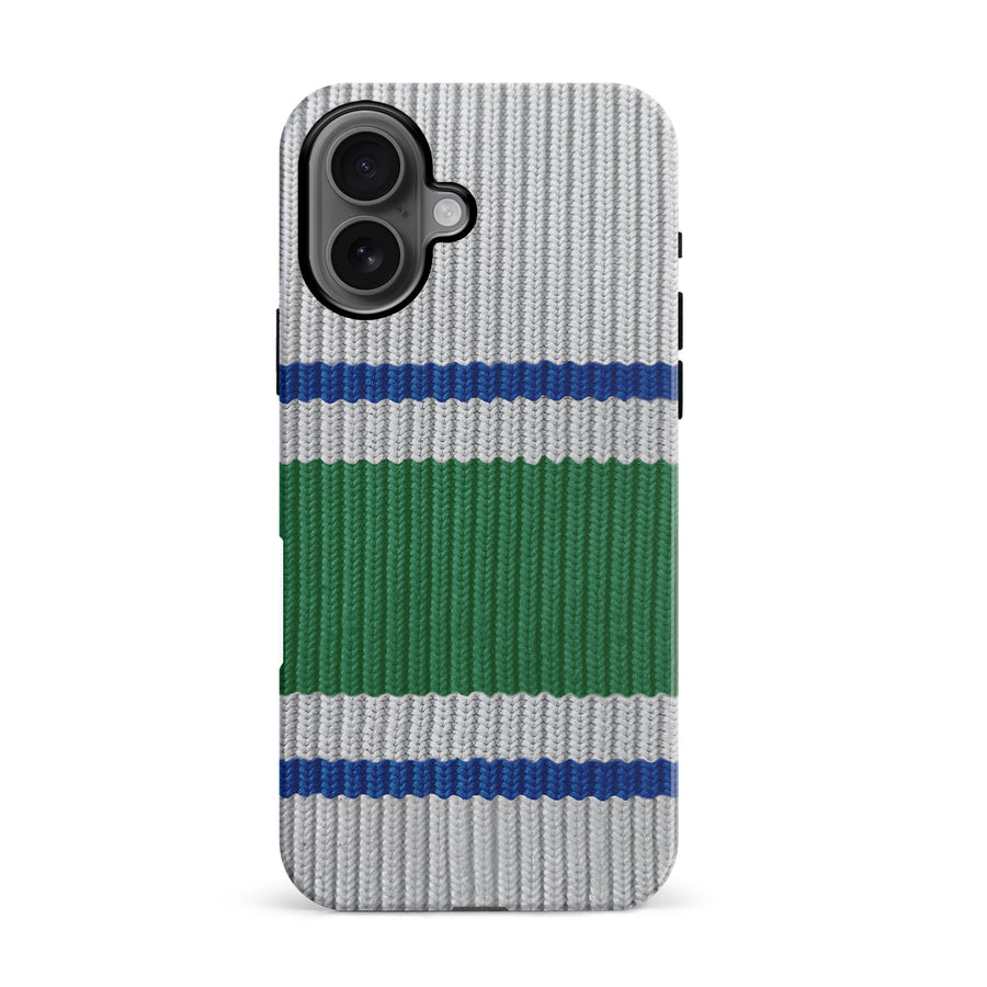 iPhone 16 Hockey Sock Phone Case - Vancouver Canucks Away