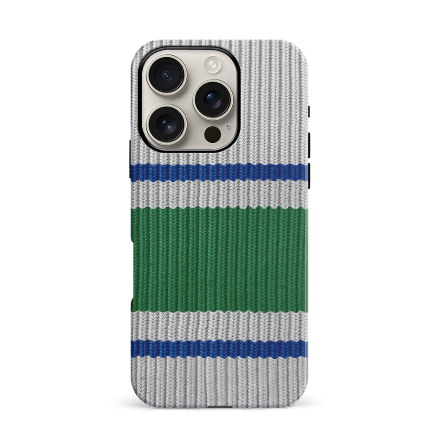 iPhone 16 Pro Hockey Sock Phone Case - Vancouver Canucks Away