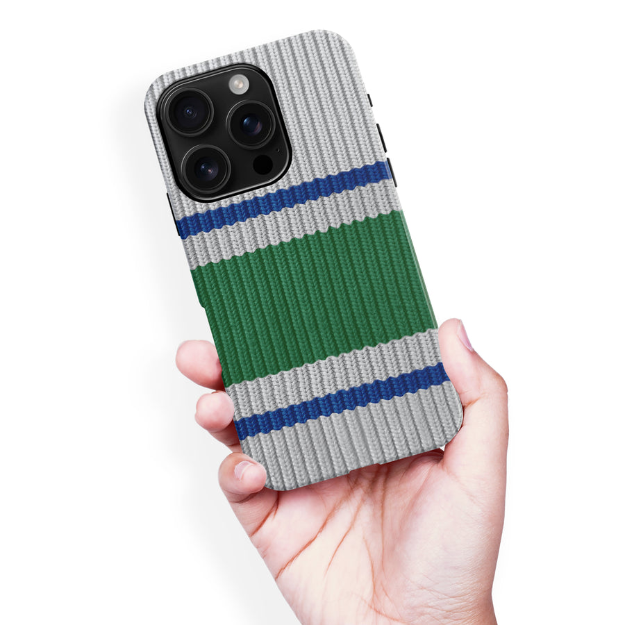 iPhone 16 Pro Max Hockey Sock Phone Case - Vancouver Canucks Away