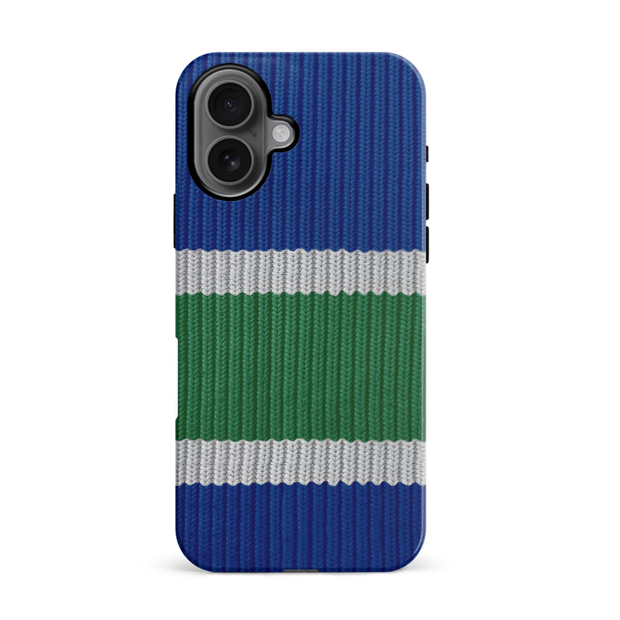 iPhone 16 Hockey Sock Phone Case - Vancouver Canucks Home