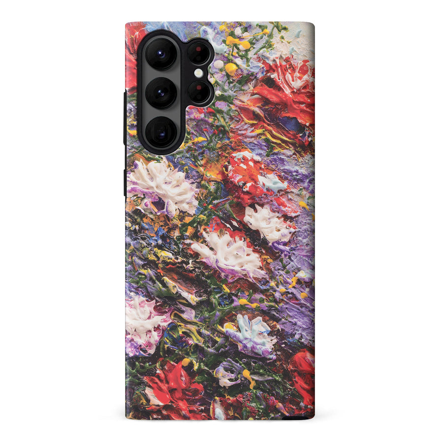 Samsung Galaxy S23 Ultra Meadow Painted Flowers Phone Case