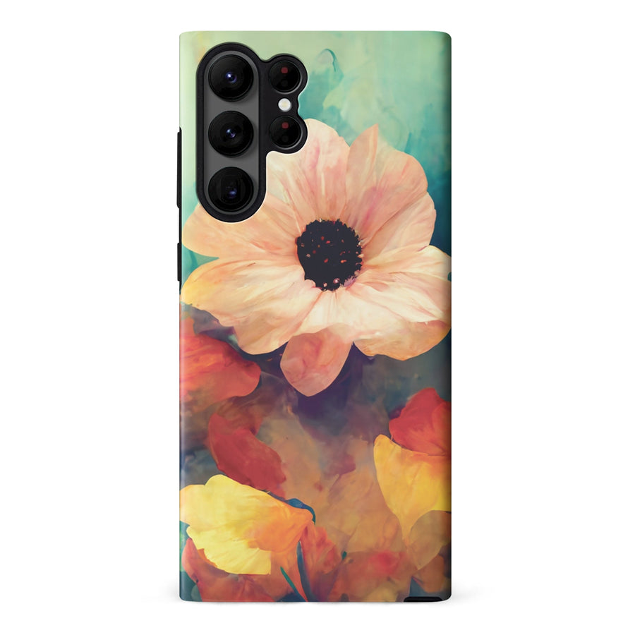 Samsung Galaxy S23 Ultra Vibrant Botanica Painted Flowers Phone Case