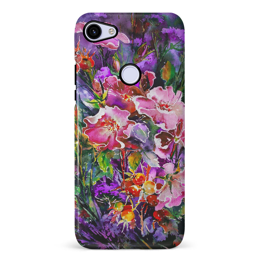 Google Pixel 3A Garden Mosaic Painted Flowers Phone Case