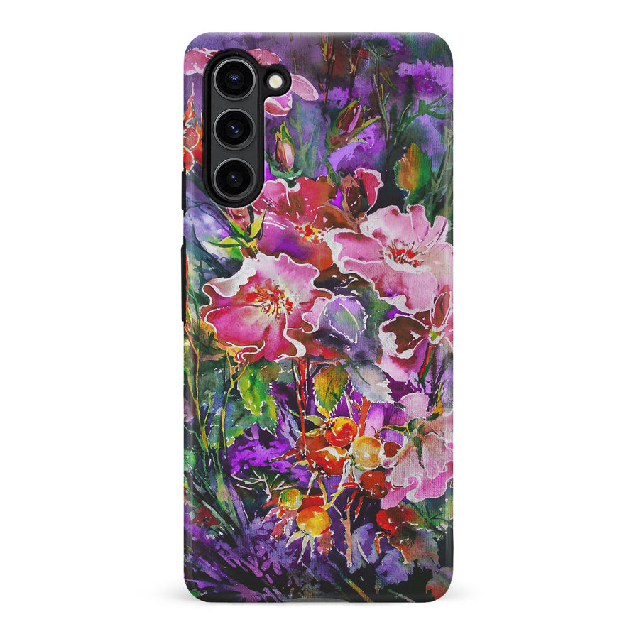 Samsung Galaxy S23 Plus Garden Mosaic Painted Flowers Phone Case