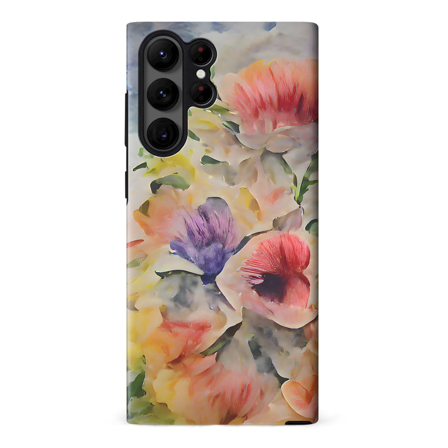 Samsung Galaxy S23 Ultra Whimsical Blooms Painted Flowers Phone Case