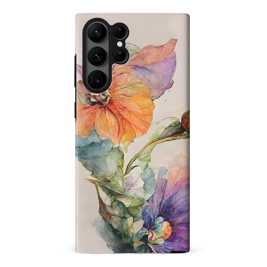 Samsung Galaxy S23 Ultra Pastel Painted Petals Phone Case