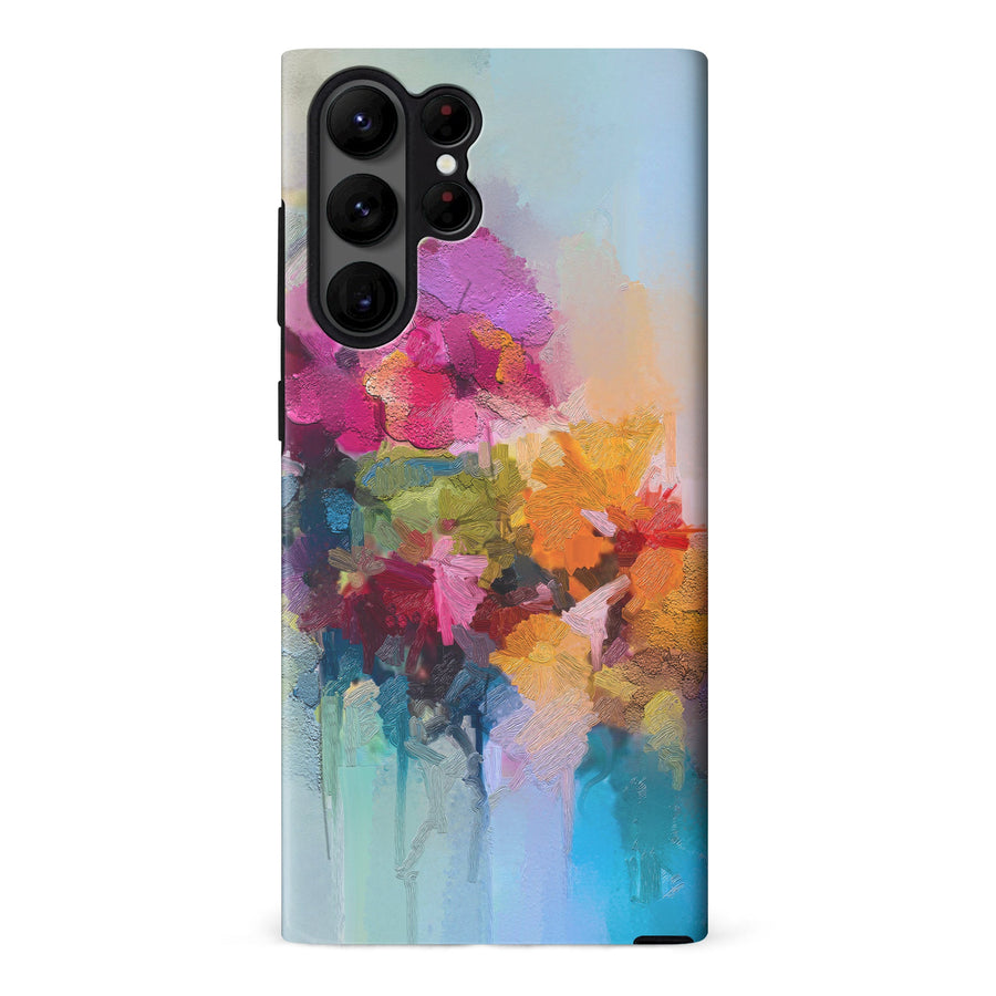 Samsung Galaxy S23 Ultra Dance Painted Flowers Phone Case
