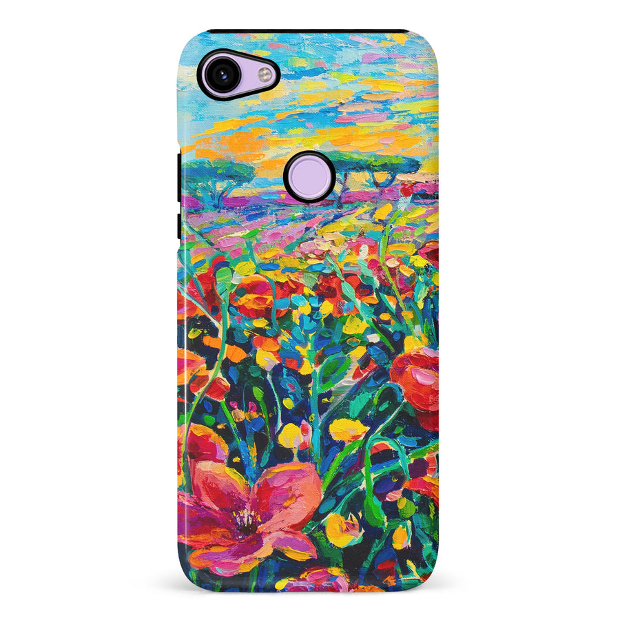 Google Pixel 3 Gardenia Painted Flowers Phone Case