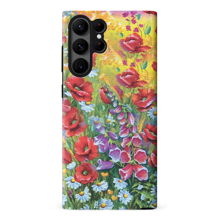 Samsung Galaxy S23 Ultra Lily Dreams Painted Flowers Phone Case