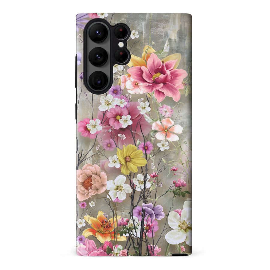 Samsung Galaxy S23 Ultra Tropical Paradise Painted Flowers Phone Case