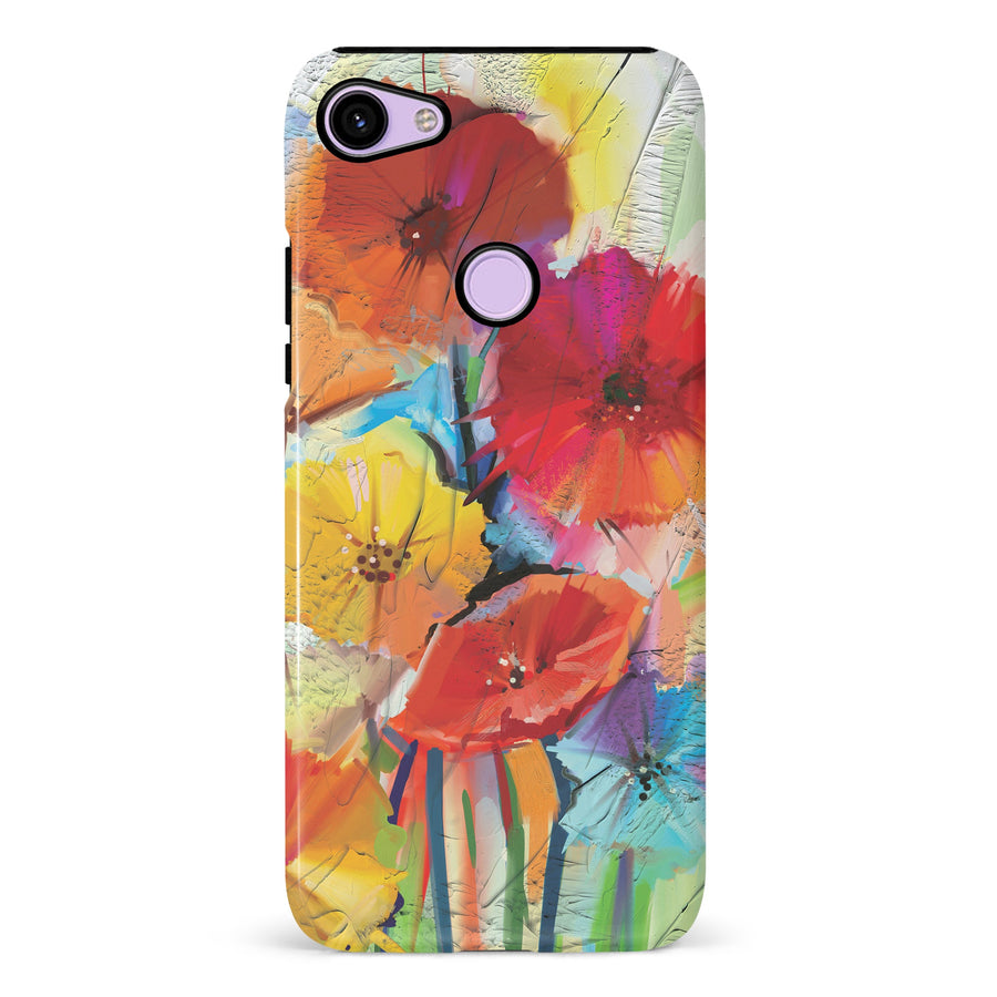 Google Pixel 3 Fusion of Flora Painted Flowers Phone Case