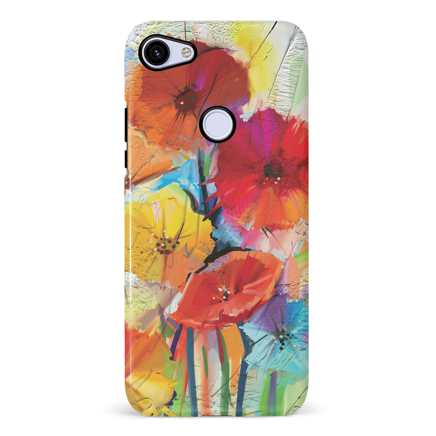 Google Pixel 3A Fusion of Flora Painted Flowers Phone Case