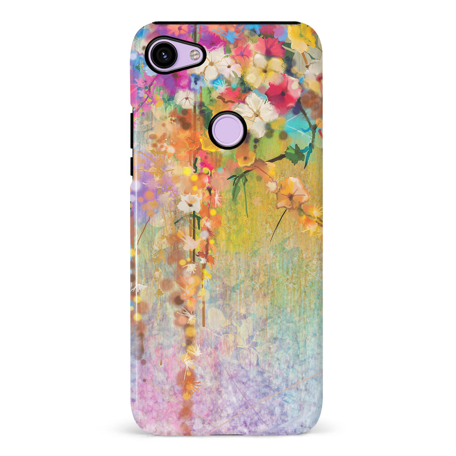 Google Pixel 3 Midnight Bloom Painted Flowers Phone Case