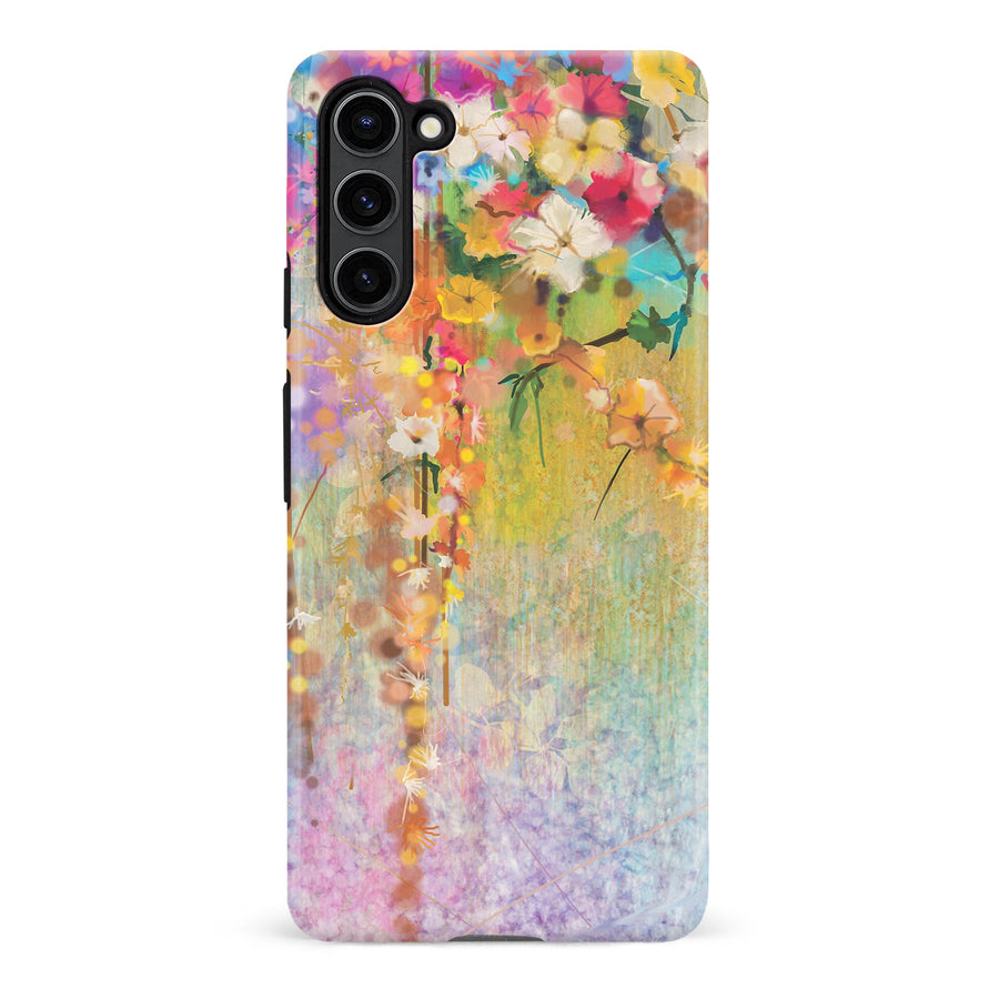 Samsung Galaxy S23 Plus Midnight Bloom Painted Flowers Phone Case