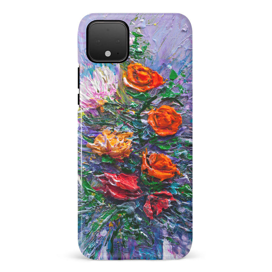 Google Pixel 4 Rhapsody Painted Flowers Phone Case