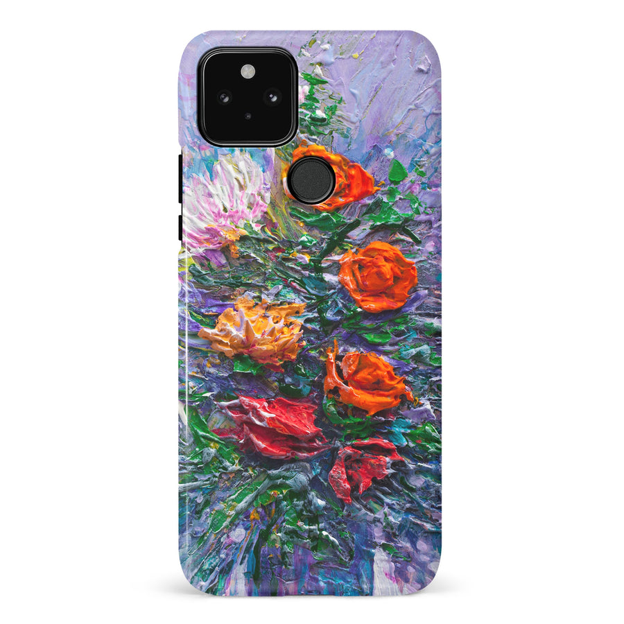 Google Pixel 5 Rhapsody Painted Flowers Phone Case