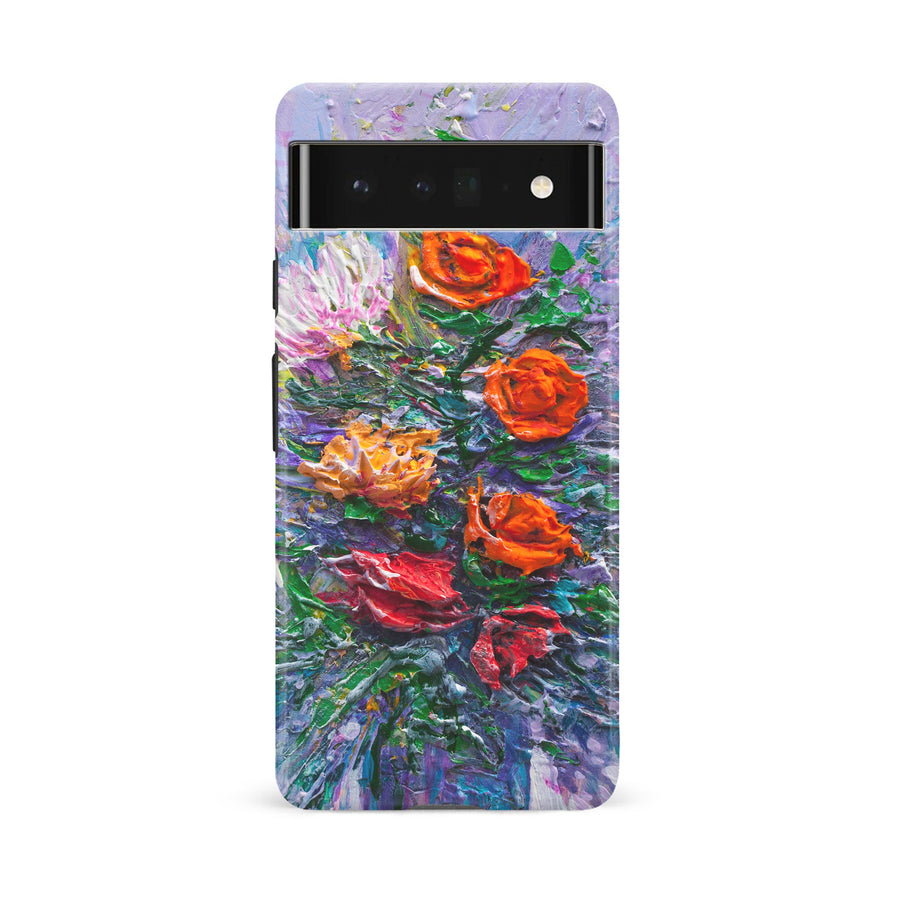 Google Pixel 6A Rhapsody Painted Flowers Phone Case