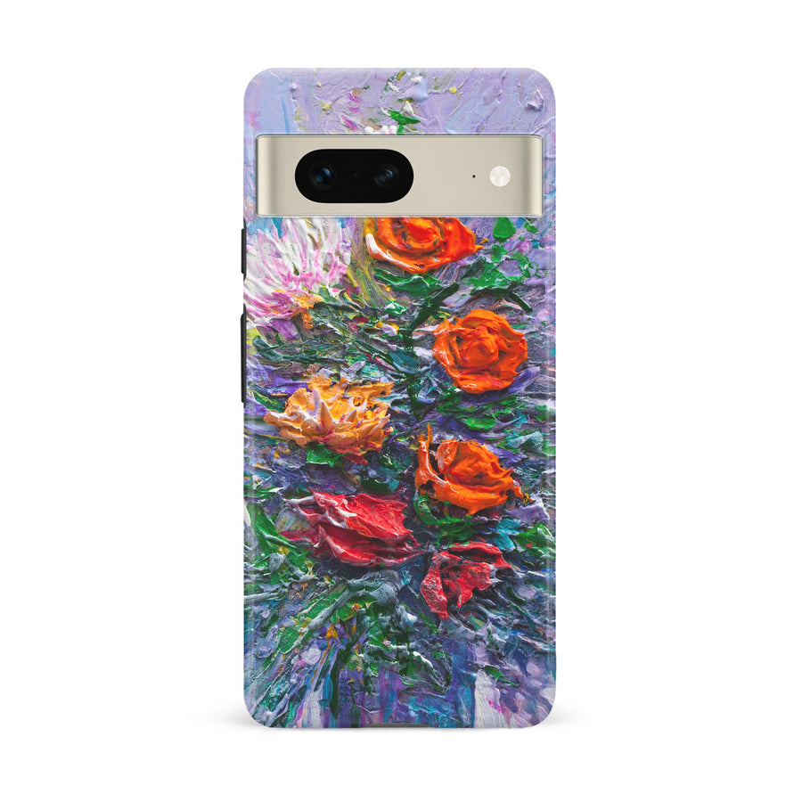 Google Pixel 7 Rhapsody Painted Flowers Phone Case
