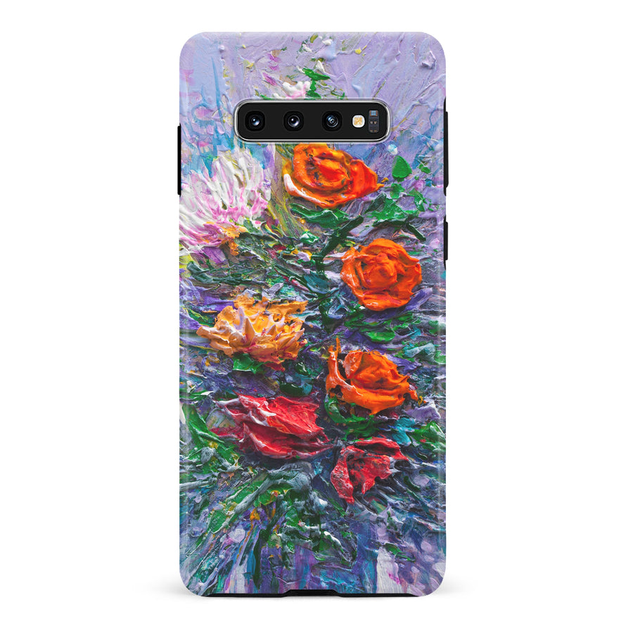 Samsung Galaxy S10 Rhapsody Painted Flowers Phone Case