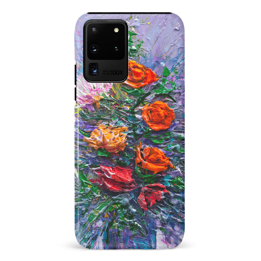 Samsung Galaxy S20 Ultra Rhapsody Painted Flowers Phone Case