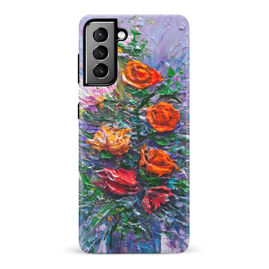 Samsung Galaxy S21 Plus Rhapsody Painted Flowers Phone Case