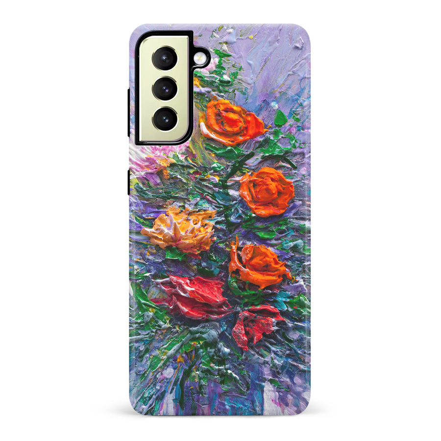 Samsung Galaxy S22 Plus Rhapsody Painted Flowers Phone Case