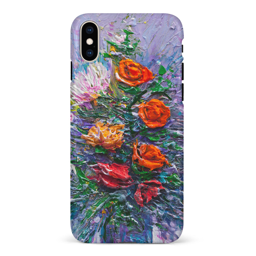 iPhone XS Max Rhapsody Painted Flowers Phone Case
