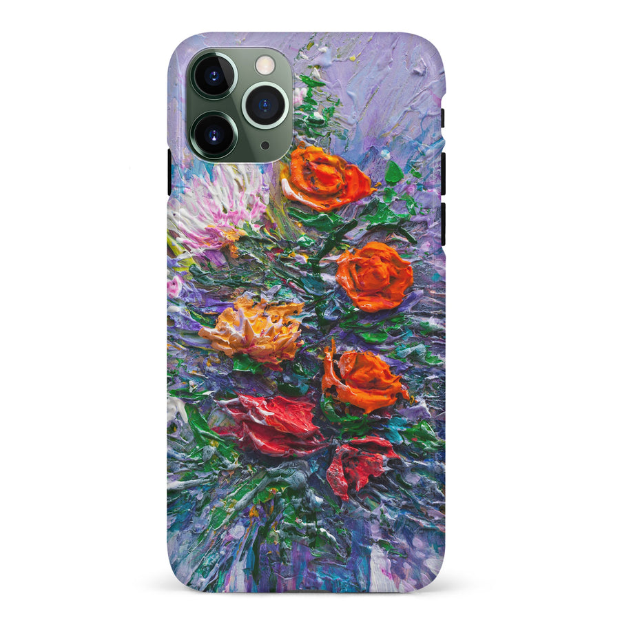 iPhone 11 Pro Rhapsody Painted Flowers Phone Case