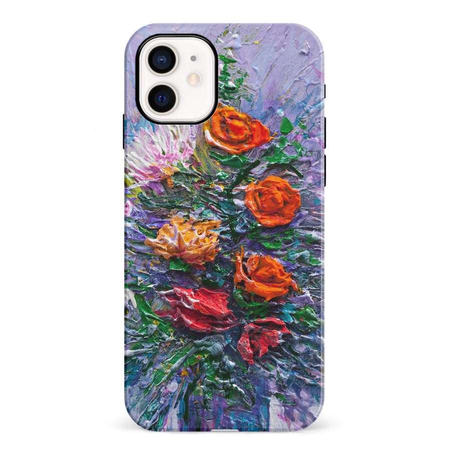 iPhone 12 Mini Rhapsody Painted Flowers Phone Case