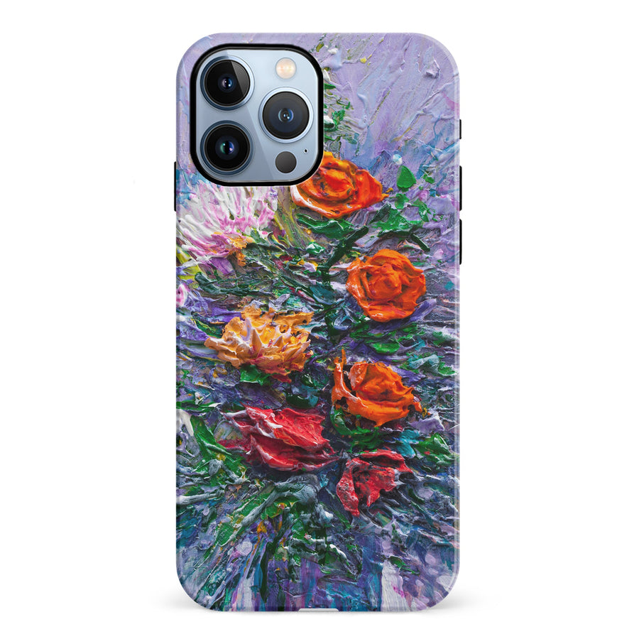 iPhone 12 Pro Rhapsody Painted Flowers Phone Case