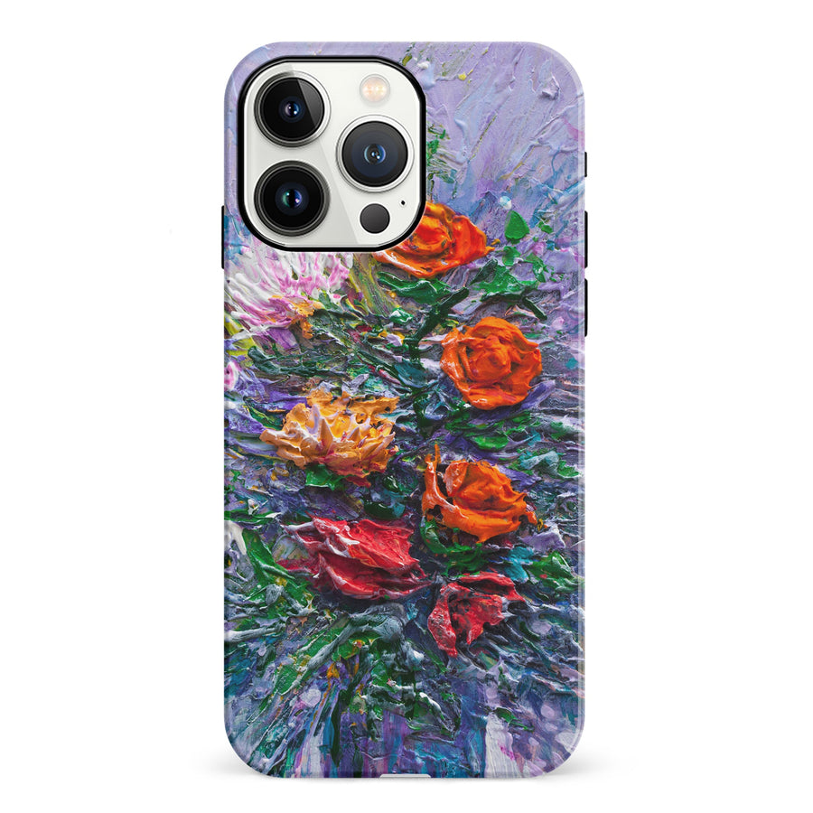 iPhone 13 Pro Rhapsody Painted Flowers Phone Case