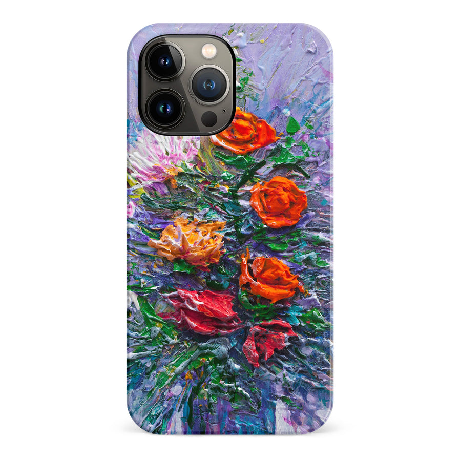 iPhone 13 Pro Max Rhapsody Painted Flowers Phone Case