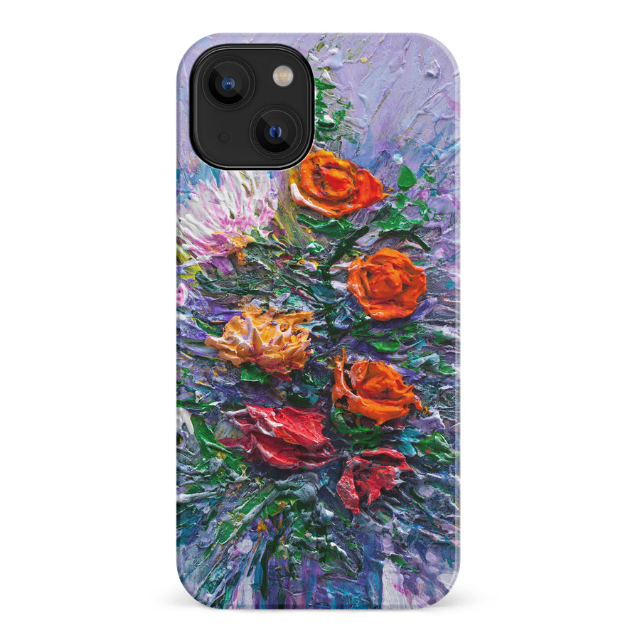 iPhone 14 Rhapsody Painted Flowers Phone Case