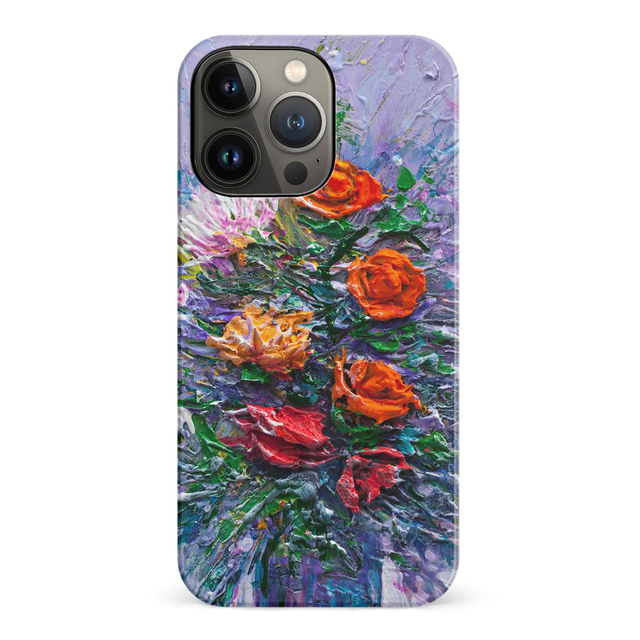 iPhone 14 Pro Rhapsody Painted Flowers Phone Case