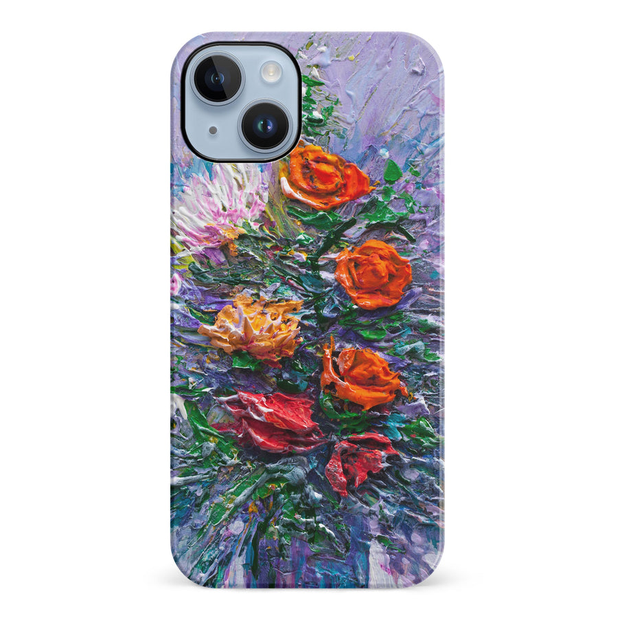 iPhone 14 Plus Rhapsody Painted Flowers Phone Case