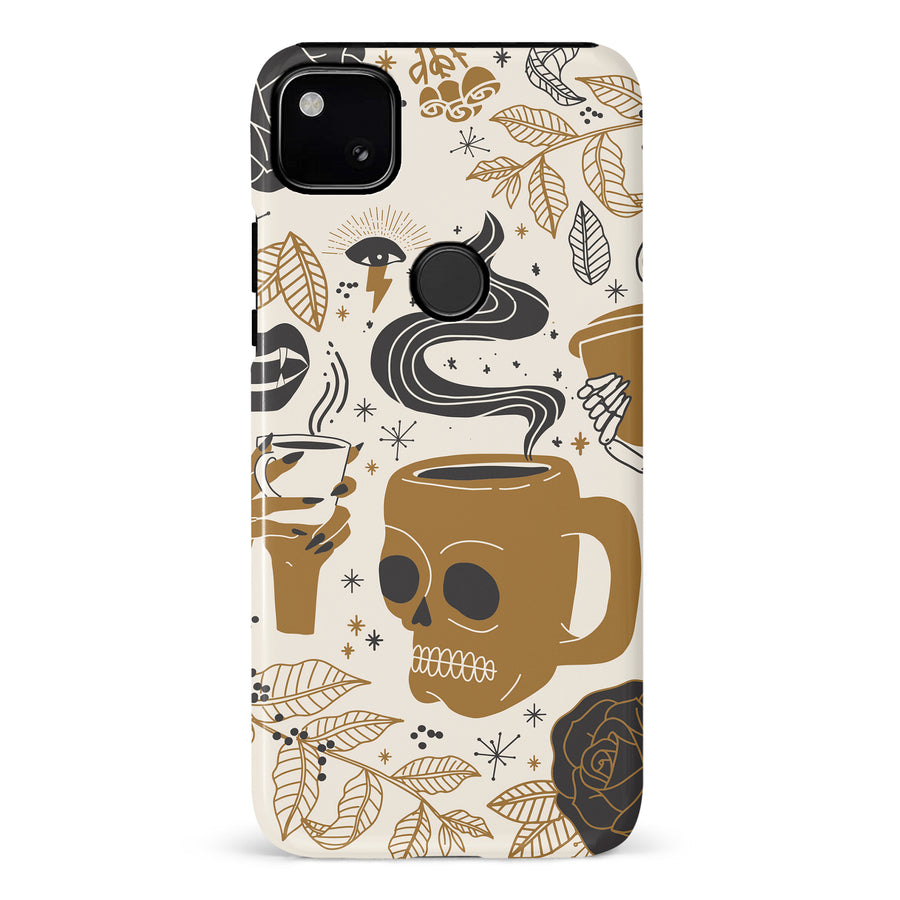 Google Pixel 4A Coffee Skull Phone Case