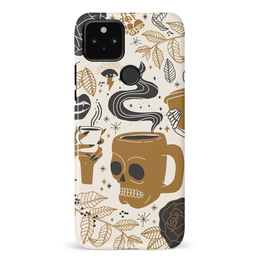 Google Pixel 5 Coffee Skull Phone Case
