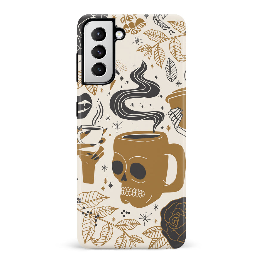 Samsung Galaxy S21 Coffee Skull Phone Case