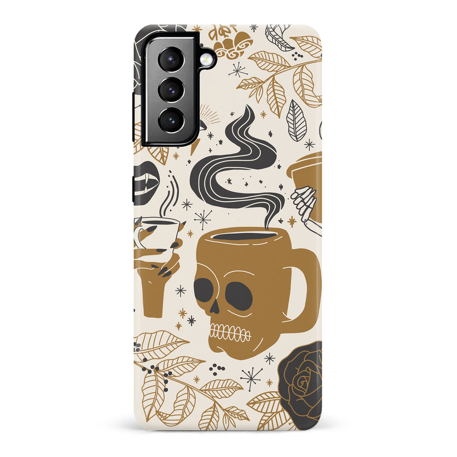 Samsung Galaxy S21 Plus Coffee Skull Phone Case