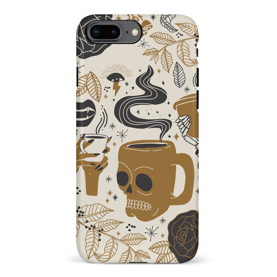 iPhone 8 Plus Coffee Skull Phone Case