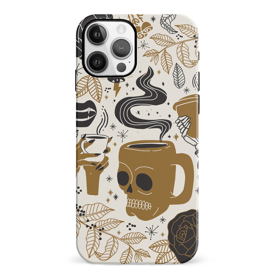 iPhone 12 Coffee Skull Phone Case