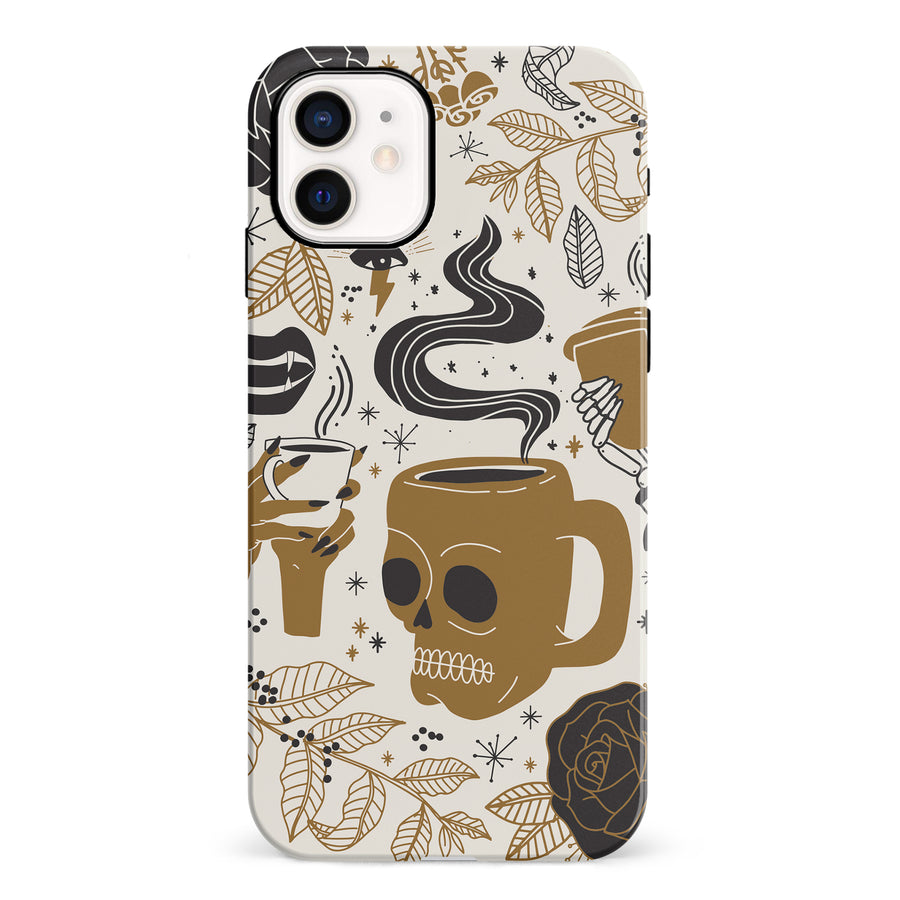 iPhone 12 Mini Coffee Skull Phone Case