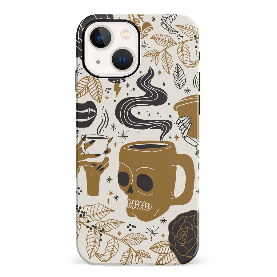 iPhone 13 Coffee Skull Phone Case