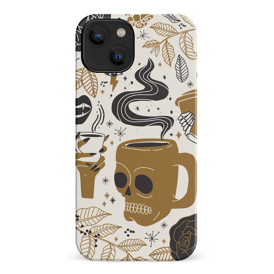 iPhone 14 Coffee Skull Phone Case