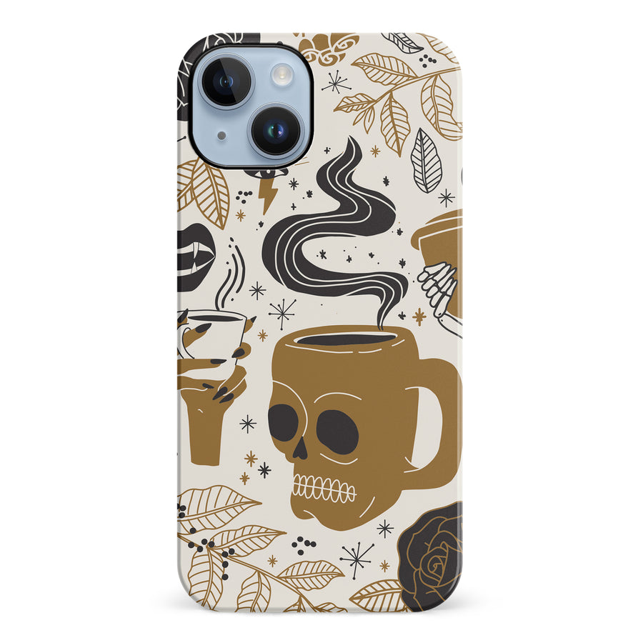 iPhone 14 Plus Coffee Skull Phone Case