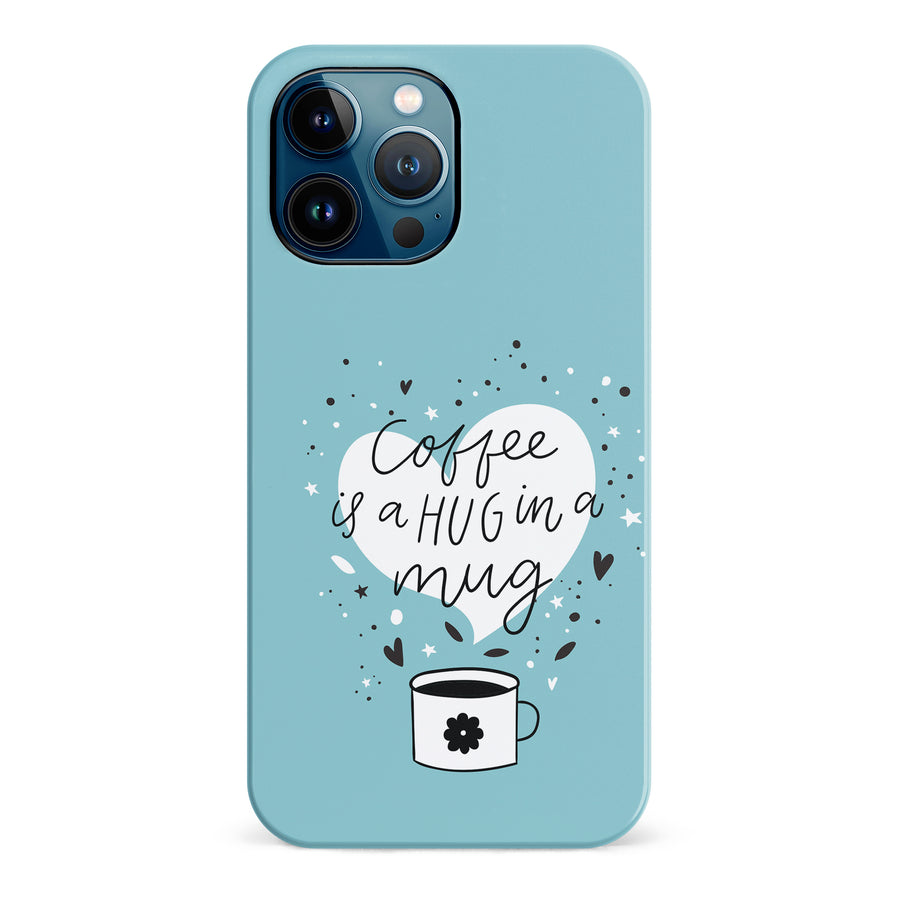 iPhone 12 Pro Max Coffee is a Hug in a Mug Phone Case in Cyan