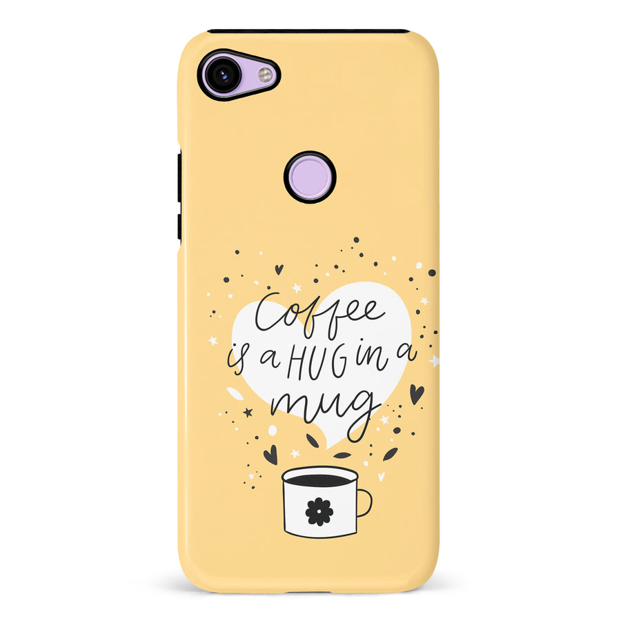 Google Pixel 3 Coffee is a Hug in a Mug Phone Case in Yellow