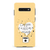 Samsung Galaxy S10 Plus Coffee is a Hug in a Mug Phone Case in Yellow