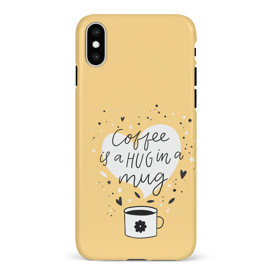 iPhone X/XS Coffee is a Hug in a Mug Phone Case in Yellow