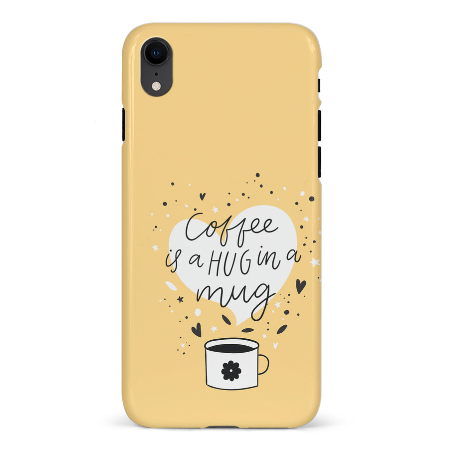 iPhone XR Coffee is a Hug in a Mug Phone Case in Yellow